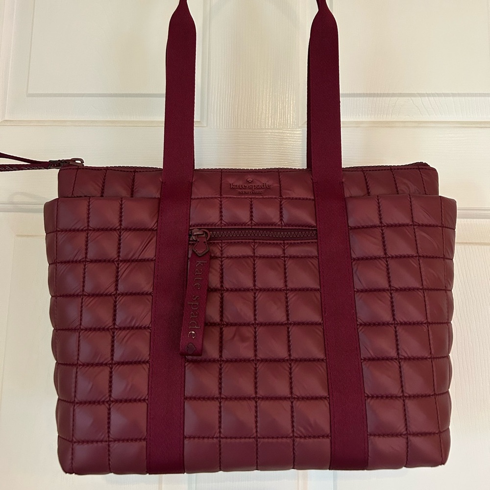 Kate Spade Burgundy Quilted Tote